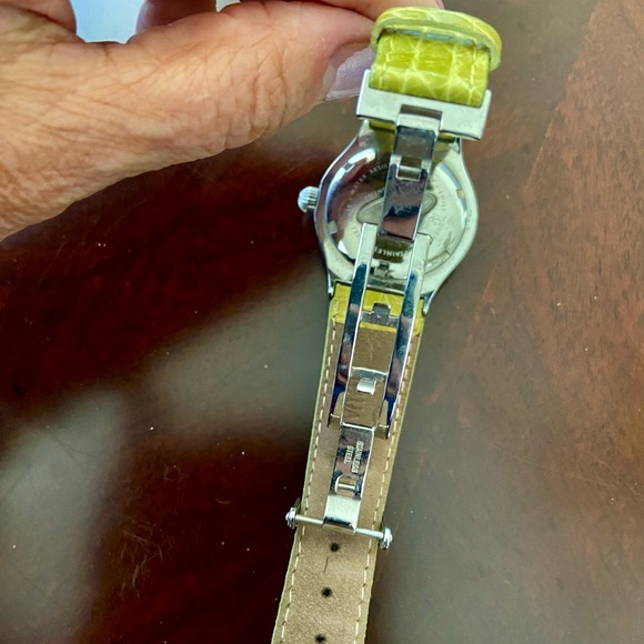 AquaMarin SL 5014 10ATM WristWatch-Green Peridot-Mother Pearl-Leather Strap-Swis main image 6